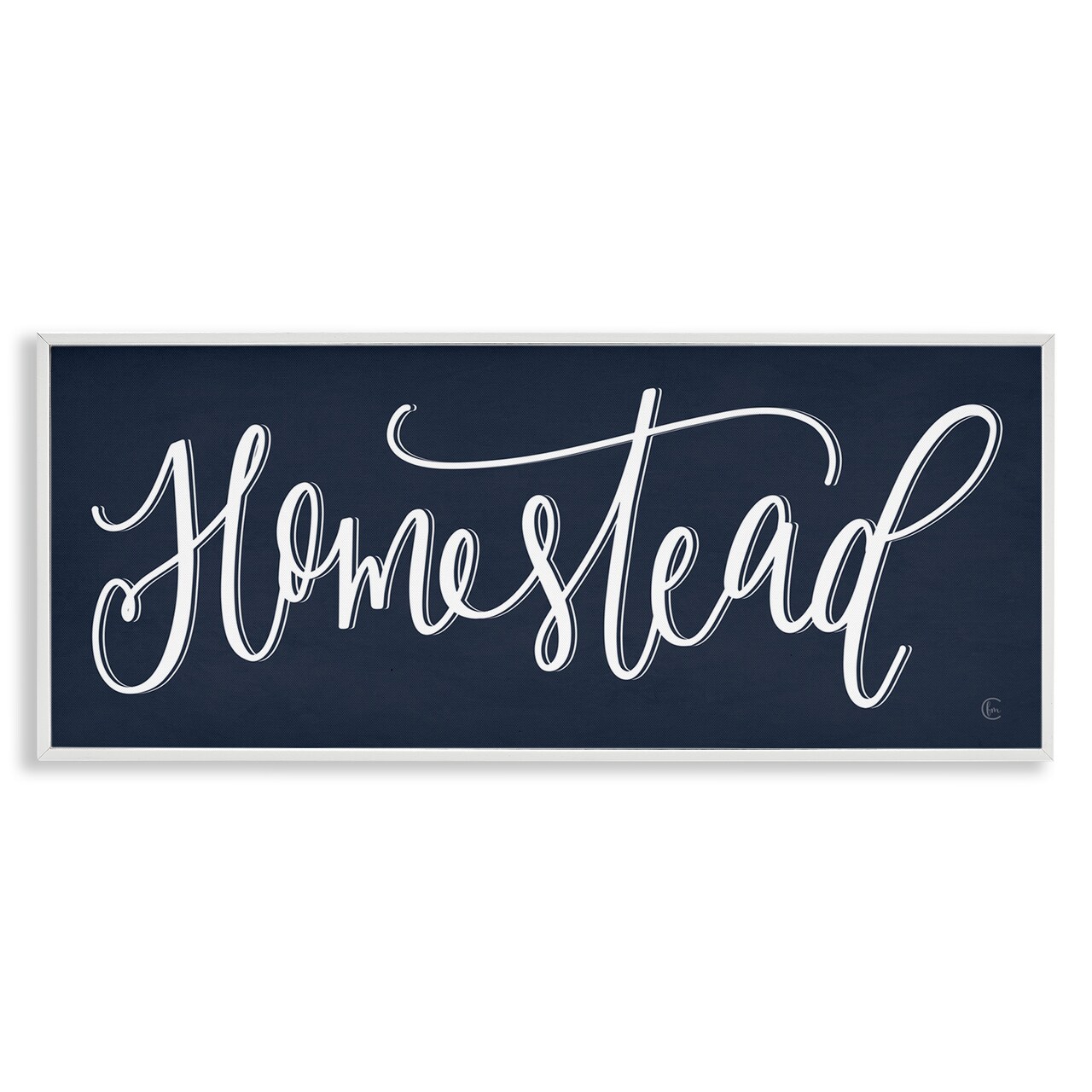 Stupell Industries Navy Blue Homestead Phrase Framed Giclee Art